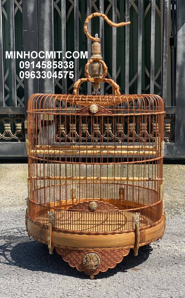 LỒNG CHÒE THAN tre già độ SỪng bò chạm Hổ Phù Hoa Mai viền trúc độc