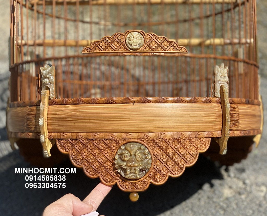 LỒNG CHÒE THAN tre già độ SỪng bò chạm Hổ Phù Hoa Mai viền trúc độc