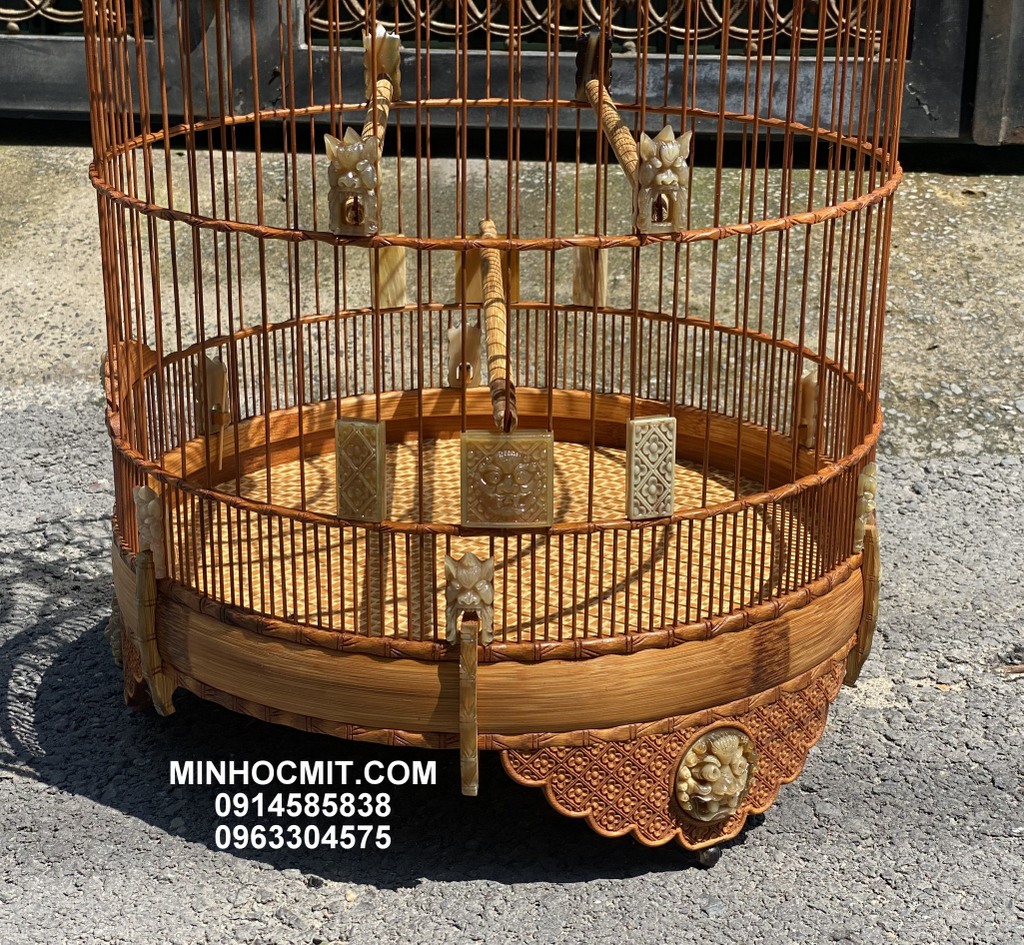 LỒNG CHÒE THAN tre già độ SỪng bò chạm Hổ Phù Hoa Mai viền trúc độc