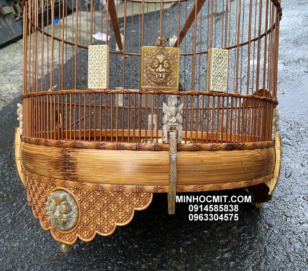 LỒNG CHÒE THAN tre già độ SỪng bò chạm Hổ Phù Hoa Mai viền trúc độc