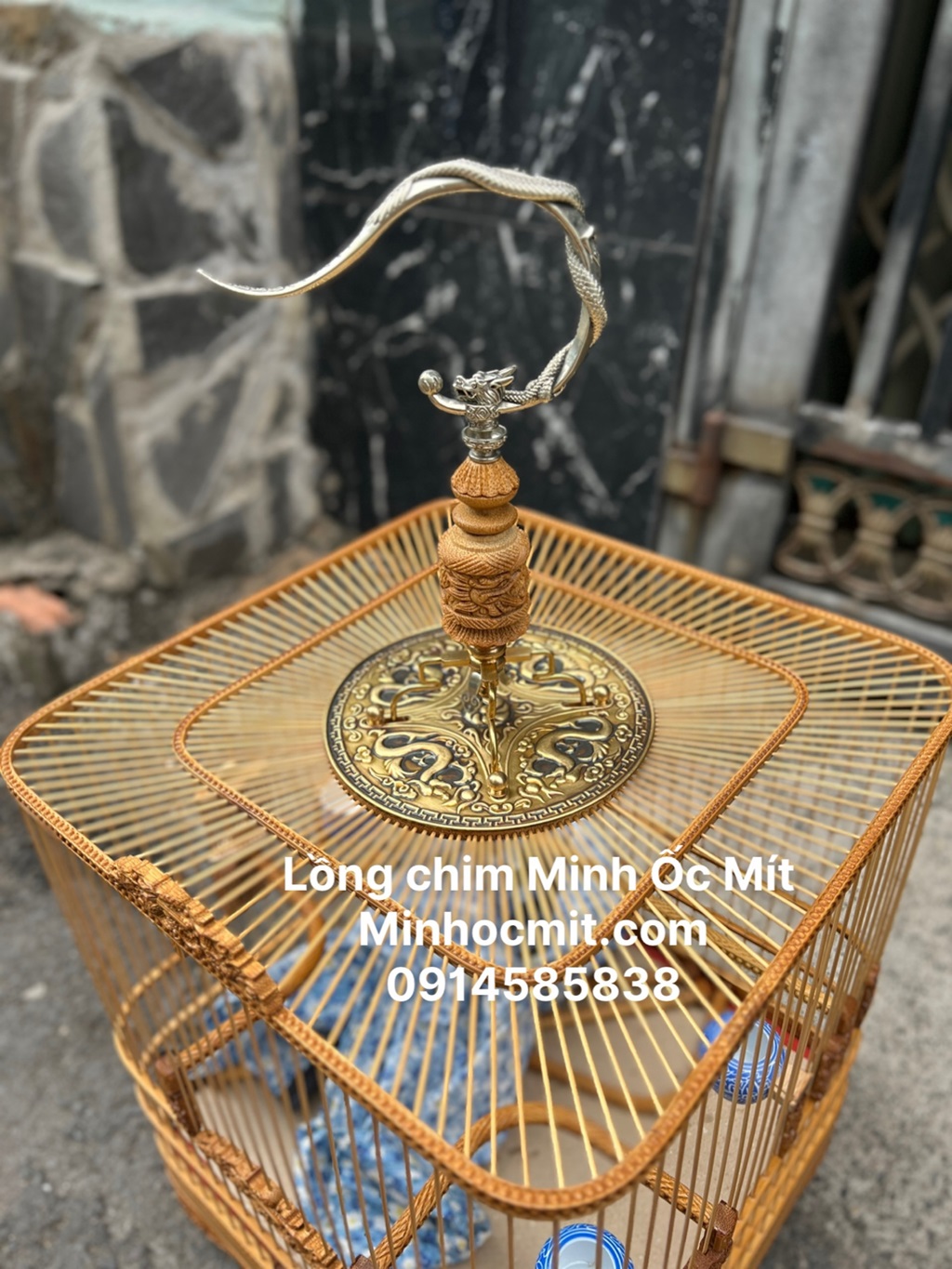 Lồng đấu Chào Mào chạm tay Bi Rồng nổi bo góc đẳng cấp siêu đẹp